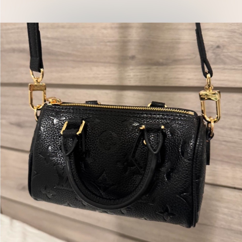 Black Mini Bag with Gold Hardware